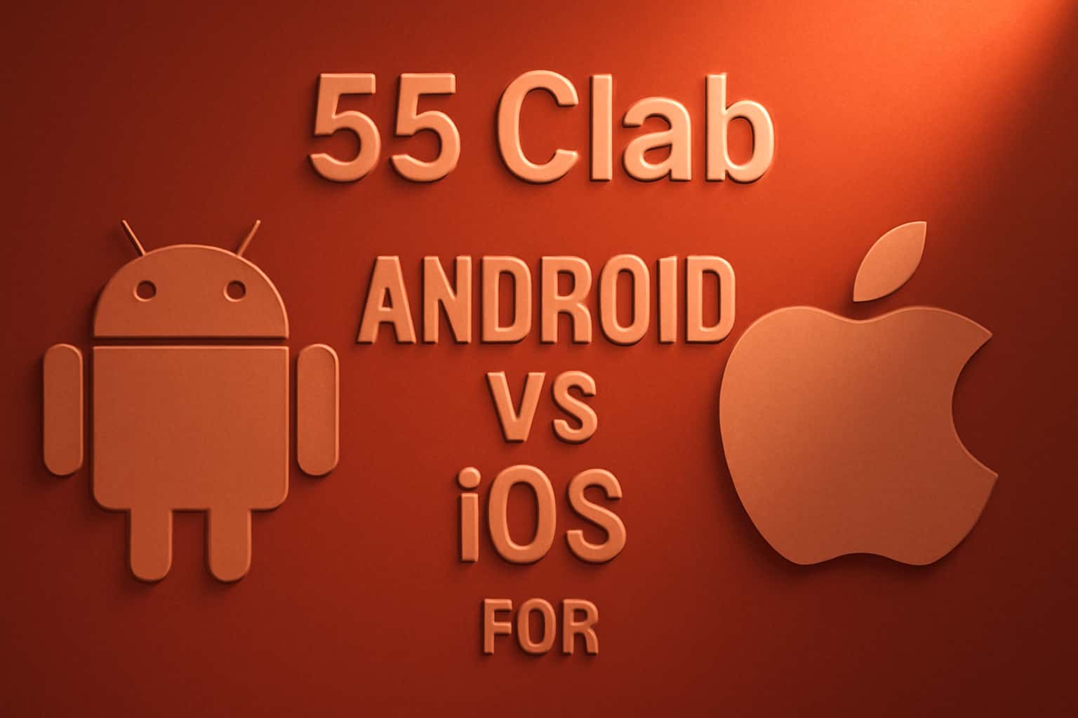 Informational image comparing Android and iOS for the 55 Clab app.