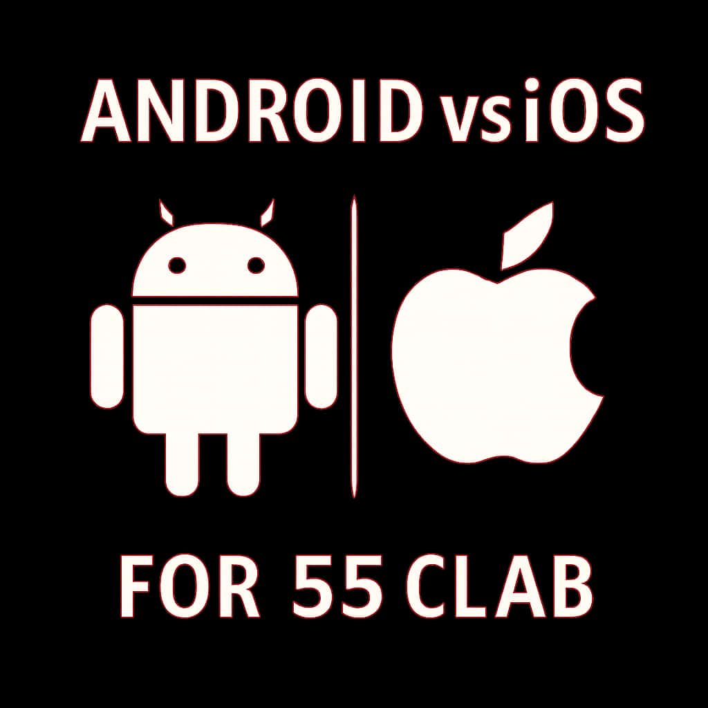 Badge icon for Android vs iOS for 55 Clab.
