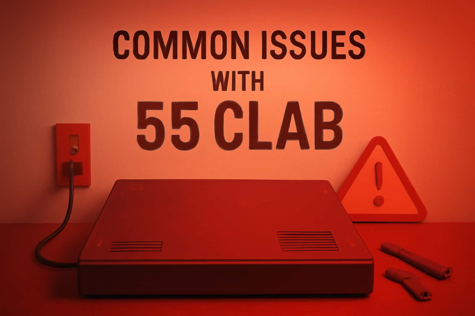 Informational graphic about common issues with 55 Clab app.