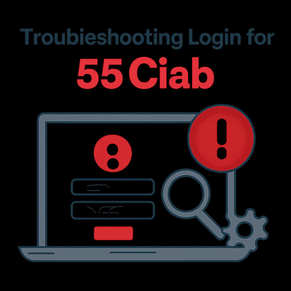 Illustration on troubleshooting steps for logging into 55 Clab.