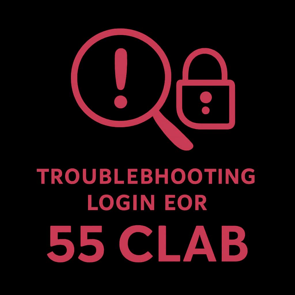 Icon representing troubleshooting login for 55 Clab.