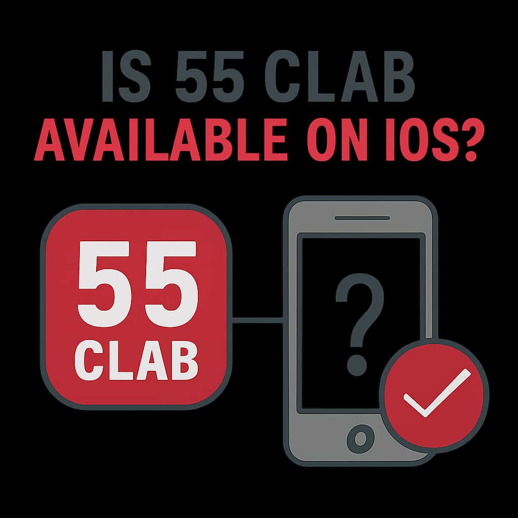 Illustration explaining 55 Clab's iOS availability.