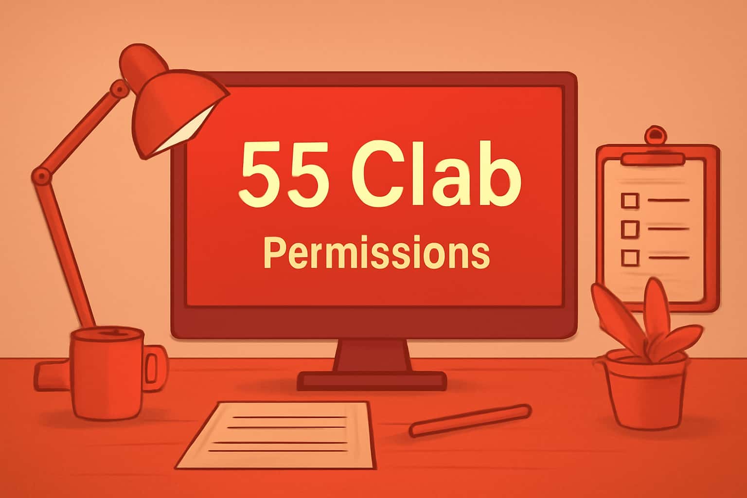 Informational scene about permissions required for using 55 Clab with emphasis on functionality.