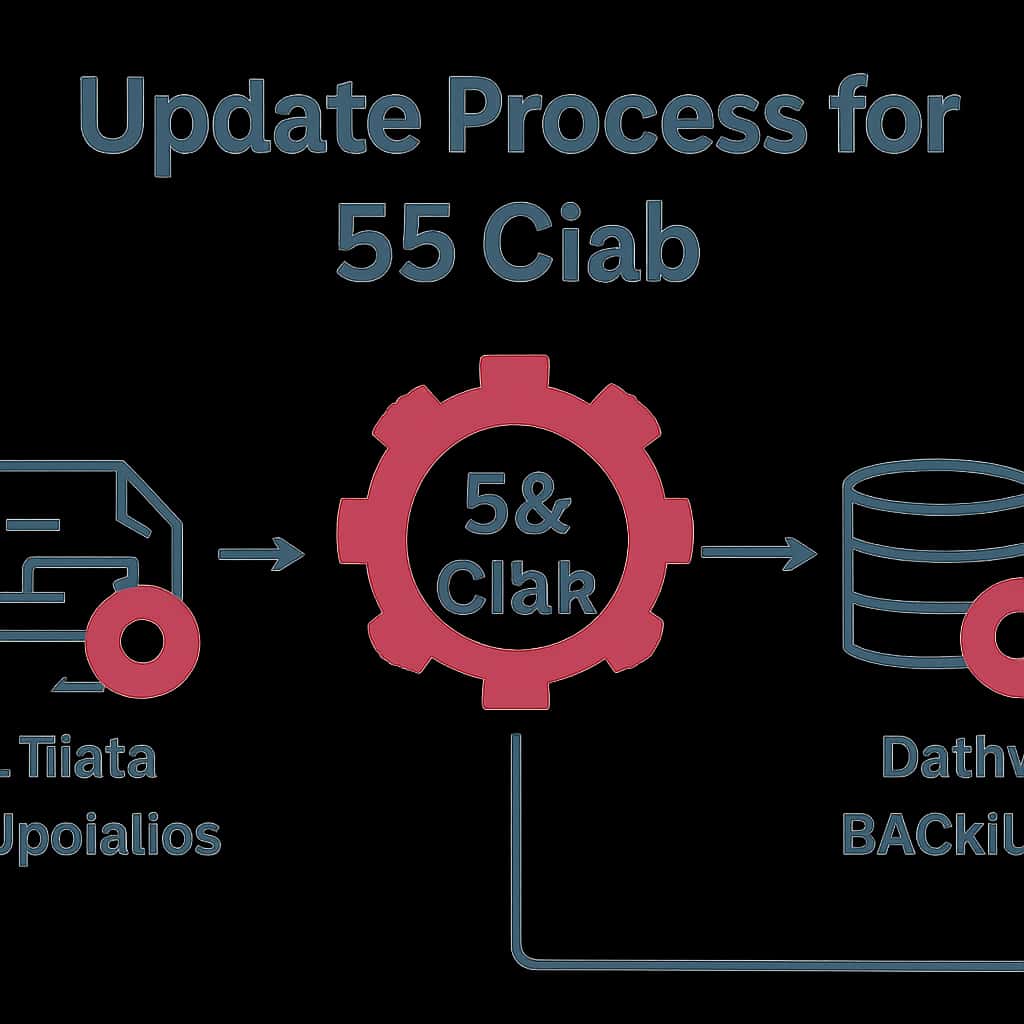 An educational diagram illustrating the update process for 55 Clab.